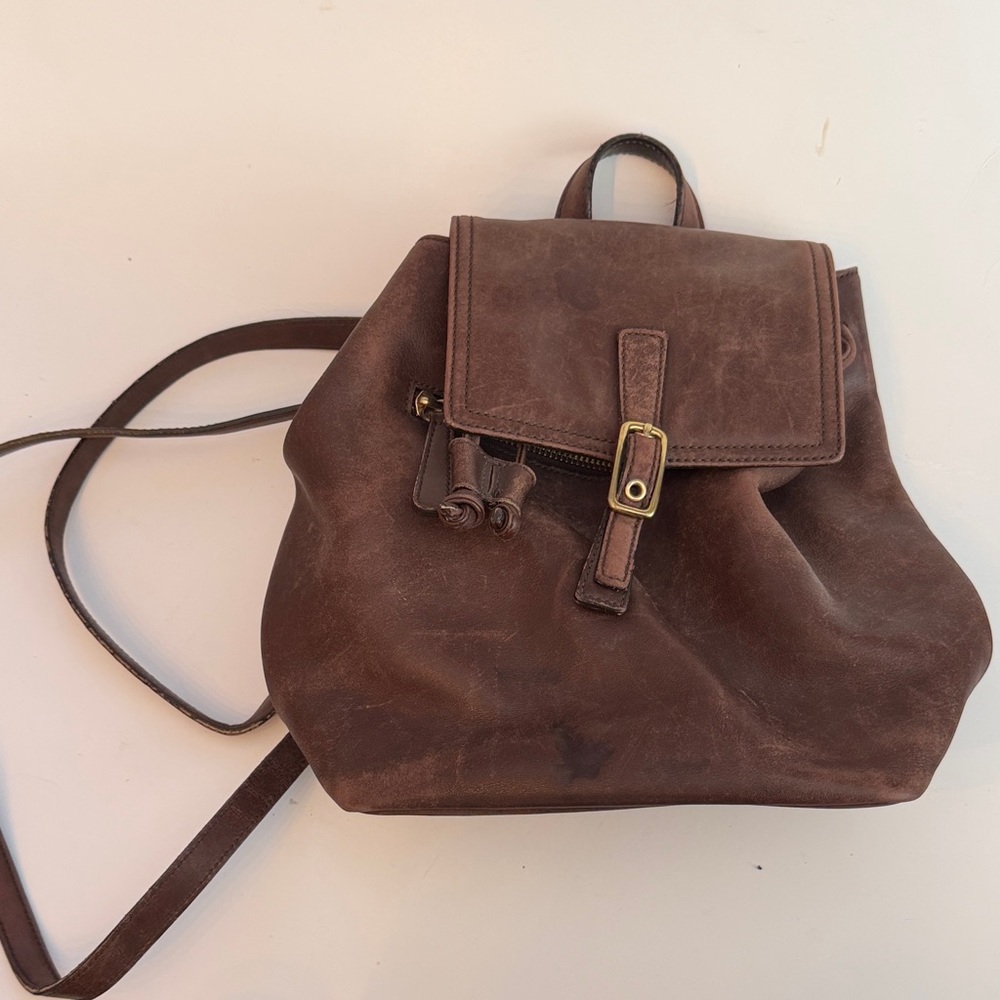 Vintage 90’s early 00’s Coach Dark Brown Leather Backpack